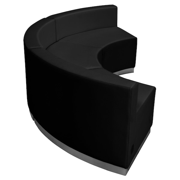 Flash Furniture 3 pcs. Living Room Set, 25-1/4" to 42" x 27", Upholstery Color: Black - ZB-803-740-SET-BK-GG