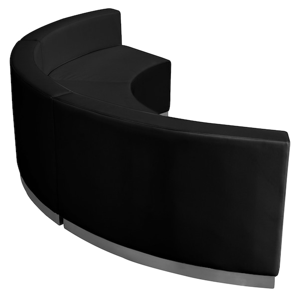 Flash Furniture 3 pcs. Living Room Set, 25-1/4" to 42" x 27", Upholstery Color: Black - ZB-803-740-SET-BK-GG