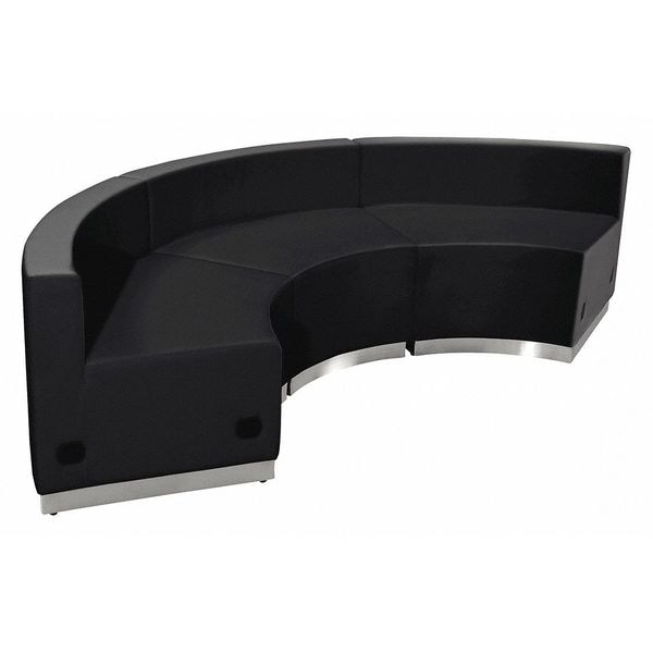 Flash Furniture 3 pcs. Living Room Set, 25-1/4" to 42" x 27", Upholstery Color: Black - ZB-803-740-SET-BK-GG