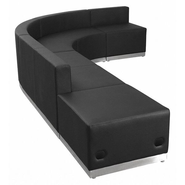 Flash Furniture 5 pcs. Living Room Set, 25-1/4" to 129" x 27", Upholstery Color: Black - ZB-803-610-SET-BK-GG