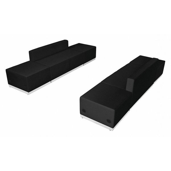 Flash Furniture 6 pcs. Living Room Set, 25-1/4" to 25-1/2" x 27", Upholstery Color: Black - ZB-803-700-SET-BK-GG
