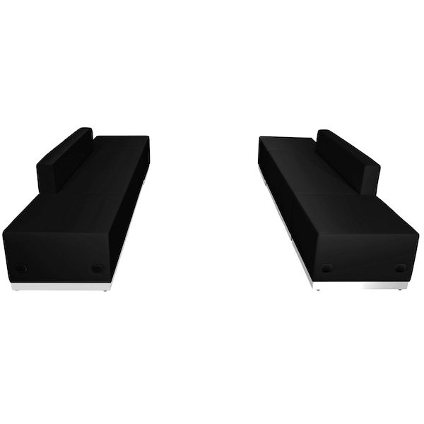 Flash Furniture 6 pcs. Living Room Set, 25-1/4" to 25-1/2" x 27", Upholstery Color: Black - ZB-803-700-SET-BK-GG