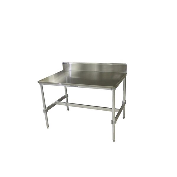 Prairie View Industries Stainless Top Aluminum I-Frame Table With Backsplash- 34 To 35.5 X 30 X 24 In. - AIFT303424-STBS