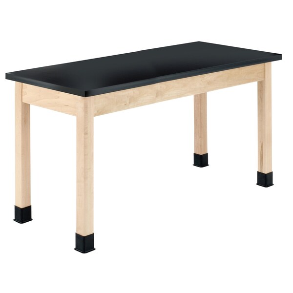 Diversified Spaces Rectangle Tbl, Plain Apron, 54" W, 56" L, 30" H, Epoxy Resin, black - P7206M30N
