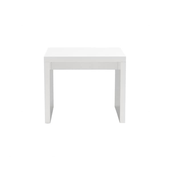 Homeroots High Gloss White Lacquered MDF Square Side Table, 23.63 x 23.63 x 20.08 in. - 357510