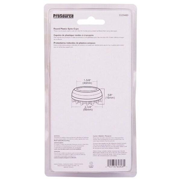 Prosource Furniture Glide, Plastic, Clear, Clear, 2-1/4 x 2-1/4 x 5/8 in Dimensions - FE-50810-PS