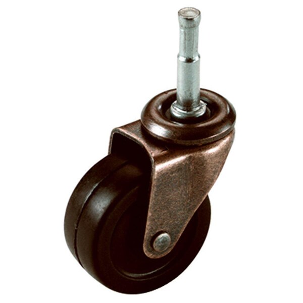 Convenience Concepts 2 in. TruGuard Soft Rubber Wheel Caster, Black & Brass Finish, 2PK - HI3242320