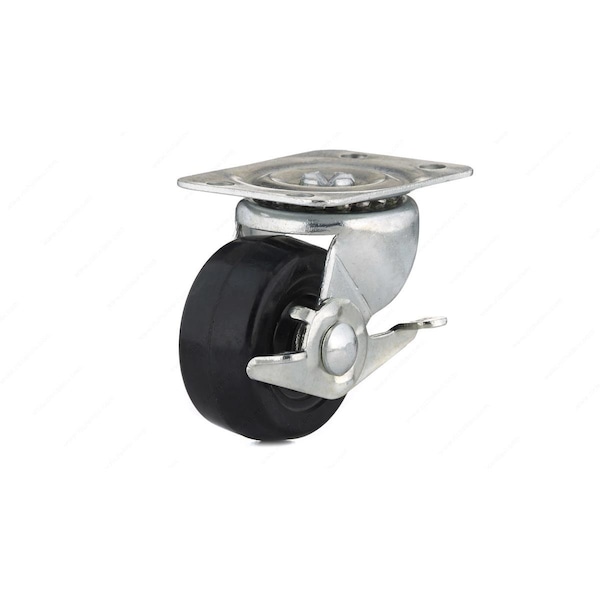 Kd Gabinete 4 in. General-Duty Rubber Swivel with Brake Caster, Black - KD2683128