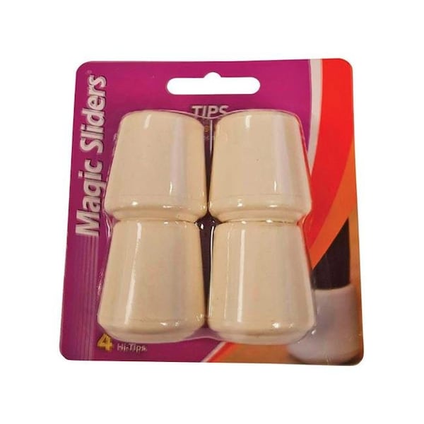 Magic Sliders Magic Sliders 5954417 Rubber Round Leg Tip; White - 1 in. - 4 Per Pack - Case of 4 - 5954417