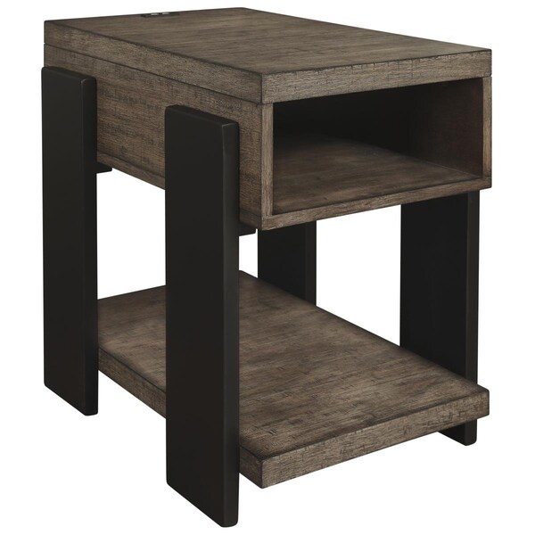 Progressive Furniture Winter Park Chairside Table in Clay/Black - T640-29
