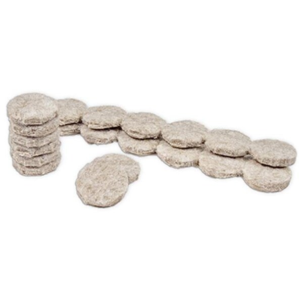 Richelieu Richelieu America 235725 0.75 in. TruGuard Round Heavy Duty Self Adhesive Felt Pads; Tan - Pack of 24 - 235725