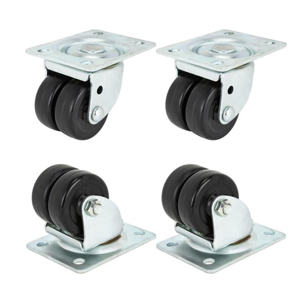 Kd Muebles De Comedor 2 in. Soft Rubber Swivel Casters for Coliseum Station, Black - Set of 4 - KD2965924