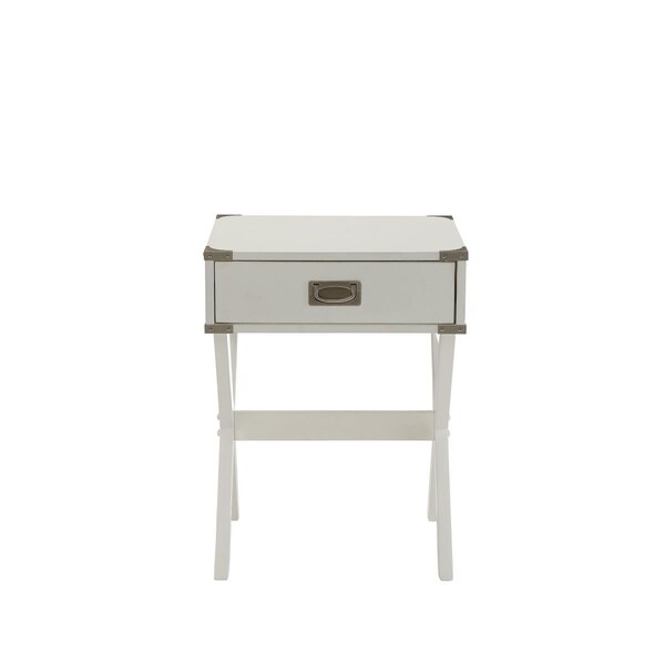 Made-To-Order 23 x 20 x 18 in. MDF Solid Wood Leg White End Table - MA3108377