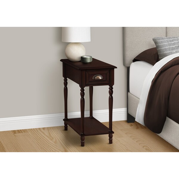 Monarch Specialties Rectangle 2 Tier Accent Side Table, 24.5 in W, 12 in L, 22 in H - I 3969