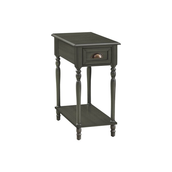 Monarch Specialties Rectangle Narrow 2 Tier Accent Side Table, 24.5 in W, 12 in L, 22 in H - I 3968