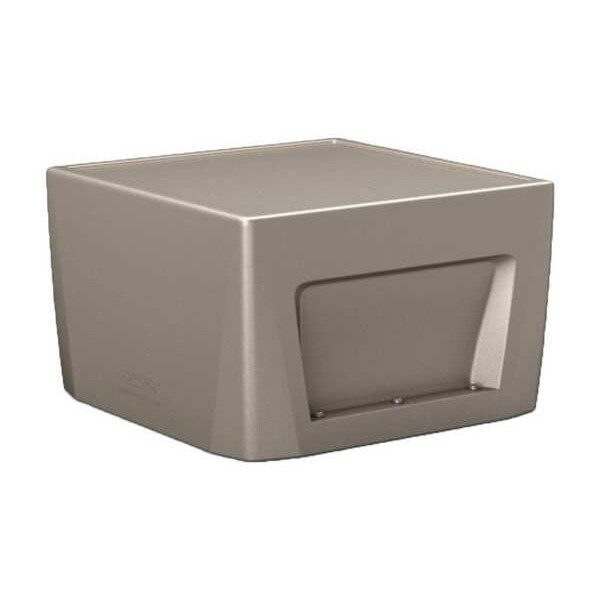 Cortech Rectangle End Table, 24 in W, 24 in L, 15 in H, Polyethylene, Stone Gray - 126484SG