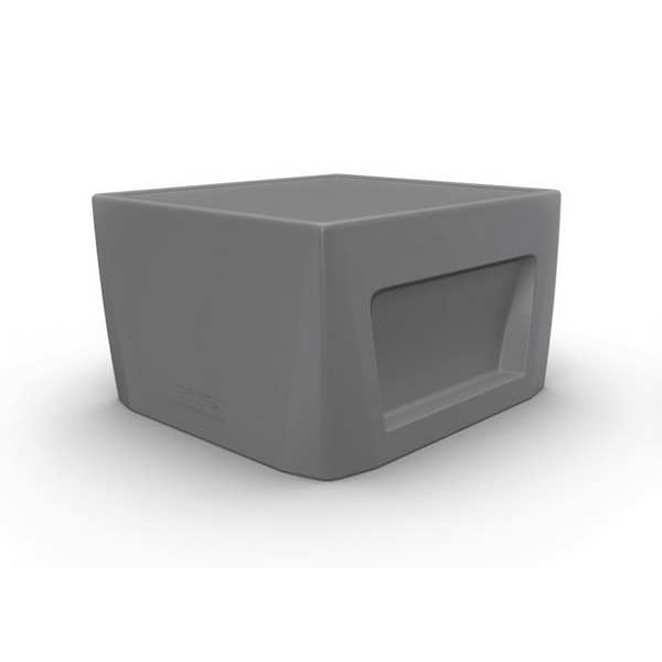 Cortech Rectangle End Table, 24 in W, 24 in L, 15 in H, Polyethylene, Gray - 126484GY