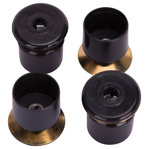 Prosource Furniture Slide Glide, PE/Steel, Black, Brass, 1-3/8 x 1-3/ x 1-3/8 in Dimensions - FE-51144-PS