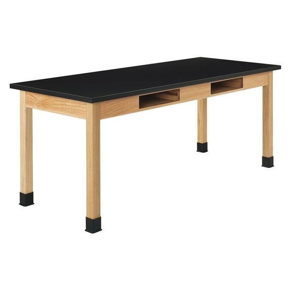 Diversified Spaces Rectangle Compartment Table, 48" W, 50" L, 36" H, ChemGuard Laminate, Black - C7162BK36N
