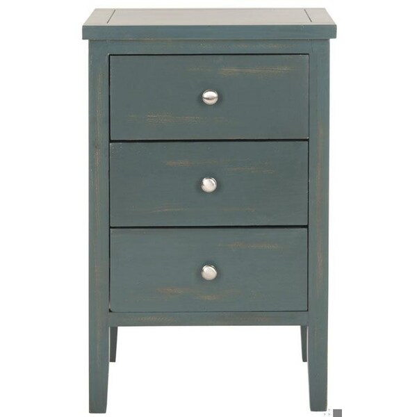 Safavieh Deniz End Table- Steel Teal - 26.8 x 14.2 x 16.9 in. - AMH6628B