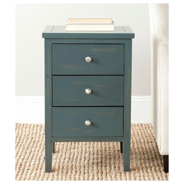 Safavieh Deniz End Table- Steel Teal - 26.8 x 14.2 x 16.9 in. - AMH6628B