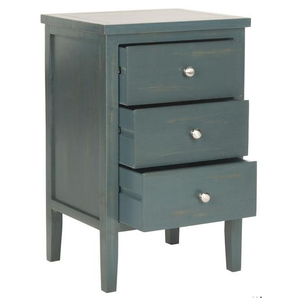 Safavieh Deniz End Table- Steel Teal - 26.8 x 14.2 x 16.9 in. - AMH6628B