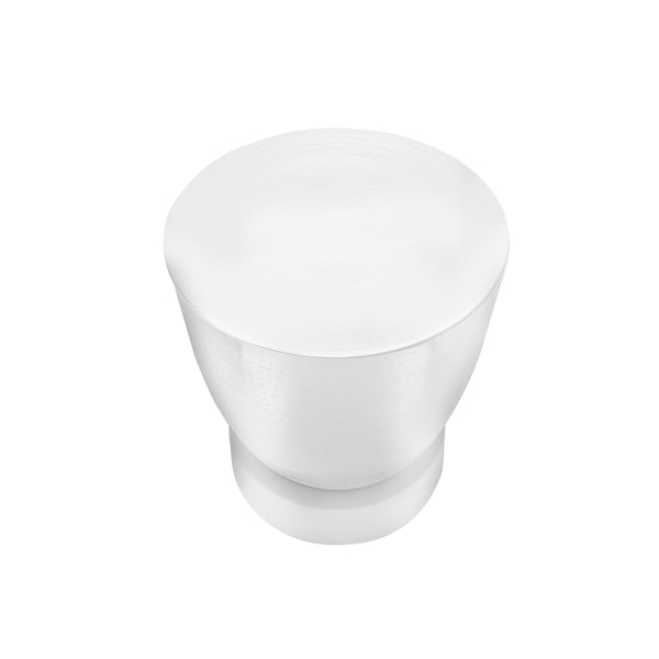 Monarch Specialties Accent Table, Drum, Side, End, Nightstand, Lamp, Living Room, Bedroom, White Metal, Contemporary - I 3921