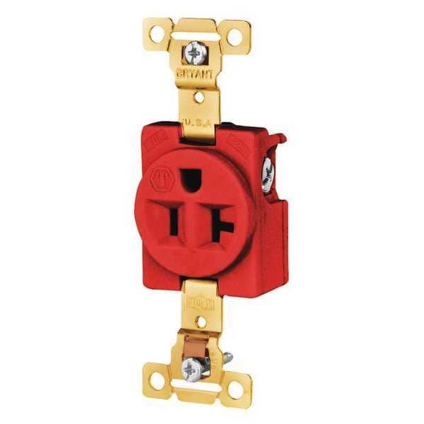 Receptáculo Zoro Select, 20 A Amps, 125V AC, Montaje al Ras, Salida Única, 5-20R, Rojo - 5361RED