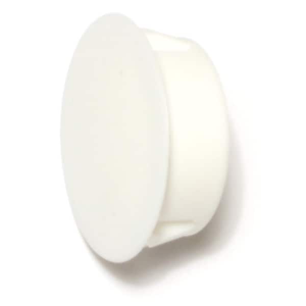 Midwest Fastener 1" White Nylon Plastic Flush Head Hole Plugs 6PK - 69454