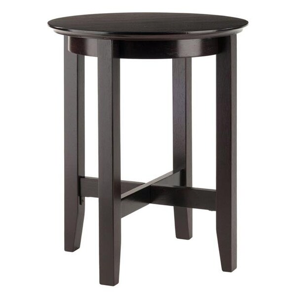 Winsome Wood Winsome Wood 92118 Toby End Table; Espresso - 21.9 in. x 18 in. dia. - 92118