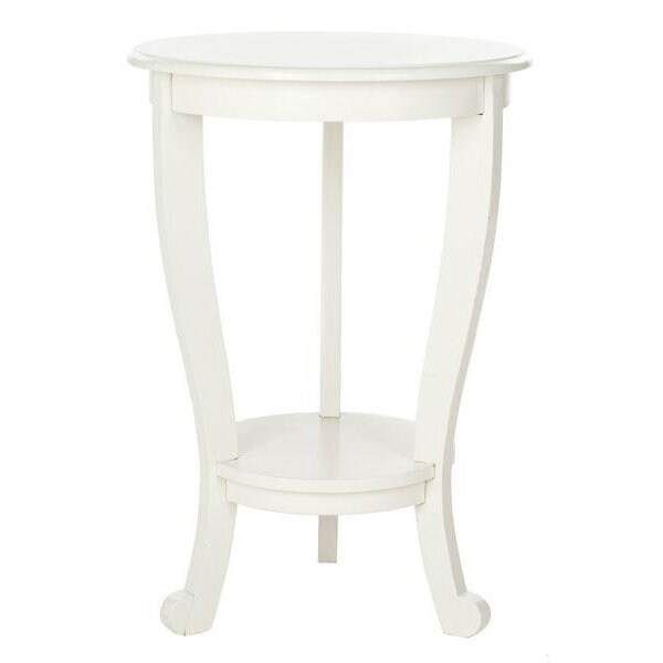 Safavieh Heather Pedestal Side Table - Distressed Cream - AMH5711C