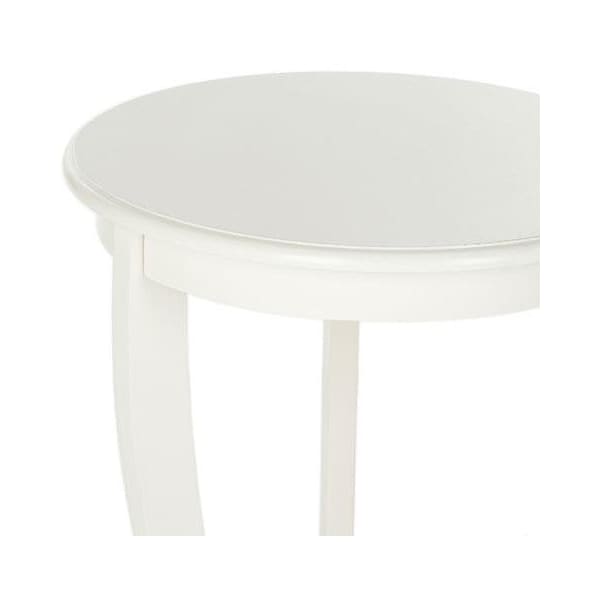 Safavieh Heather Pedestal Side Table - Distressed Cream - AMH5711C