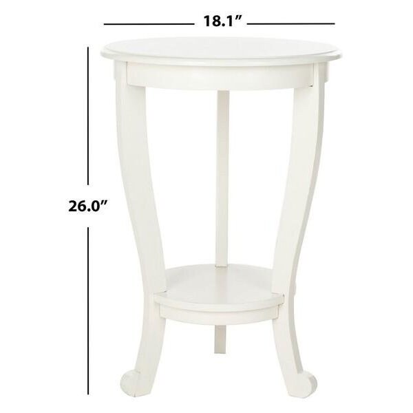 Safavieh Heather Pedestal Side Table - Distressed Cream - AMH5711C