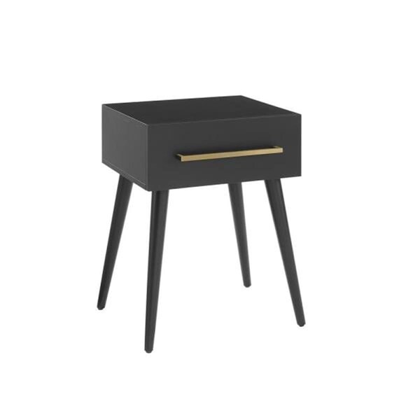 Crosley Furniture 15 x 18 x 24 in. Everett End Table, Matte Black - CF6125-MB