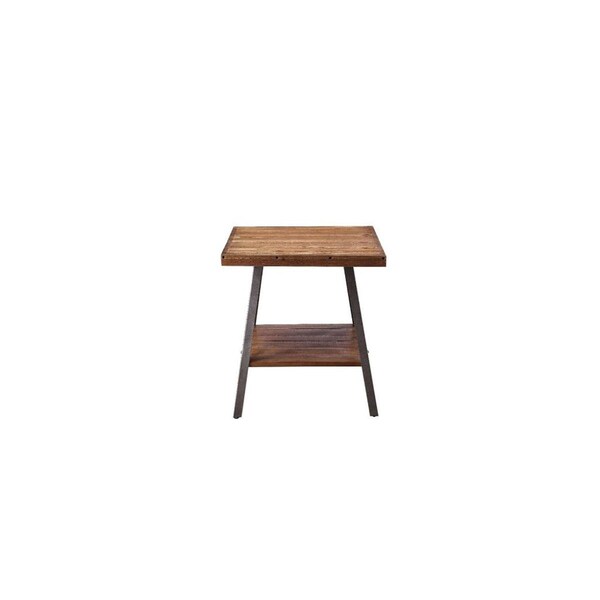 Gfancy Fixtures 23 in. Wood Rectangular End Table with Shelf Sandy Black & Weathered Oak - GF3677630