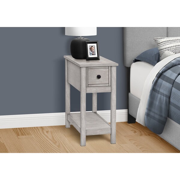 Monarch Specialties Rectangle Narrow 2 Tier Accent Side Table, 24.25 in W, 11.75 in L, 21.75 in H - I 3963