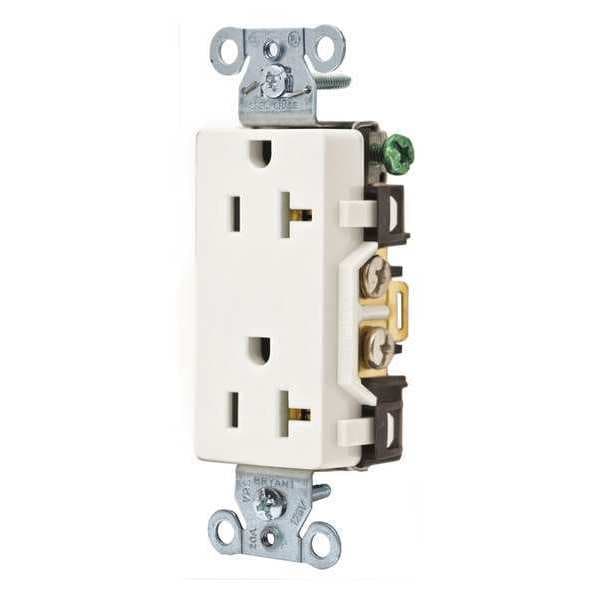 Receptáculo Zoro Select, 20 A Amps, 125V AC, Montaje al Ras, Salida Doble Decorativa, 5-20R, Blanco - DRS20WHI