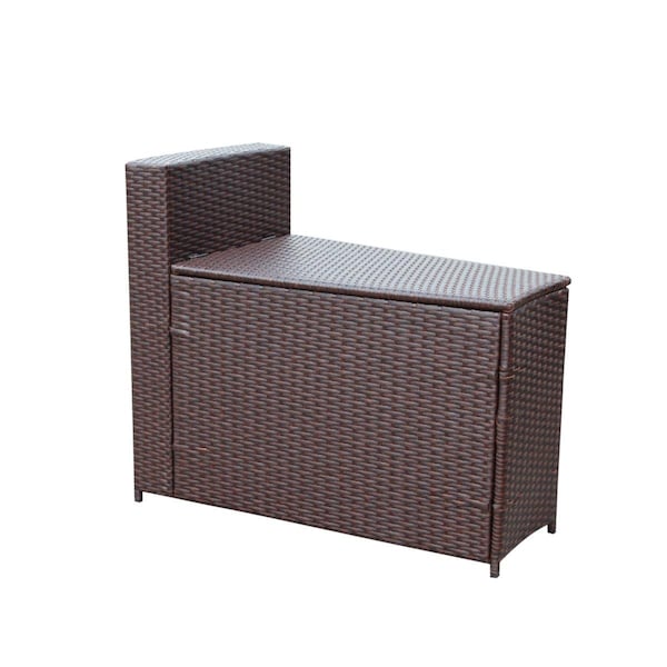 Jeco Resin Wicker Cartagena Curved Modular Sectional Storage Side Table - W00502-ST