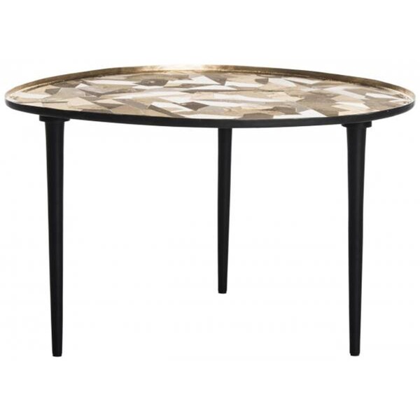 Safavieh 16 x 24.5 x 22.5 in. Hera Oval Side Table Taupe & Black - FOX5521A
