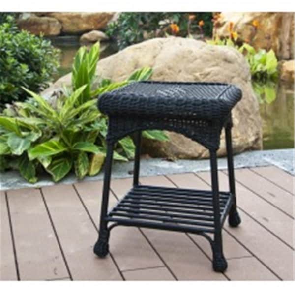 Sekkusu Furniture Outdoor Black Wicker Patio Furniture End Table - SE2593743