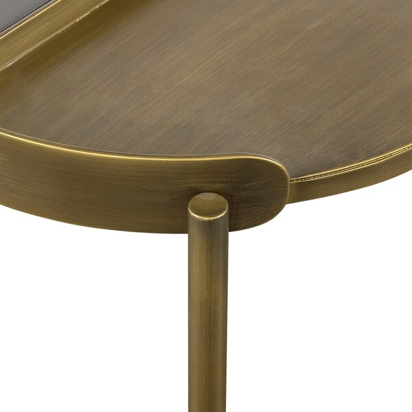 Armen Living Dua Gray Concrete End Table with Antique Brass - LCDULACC