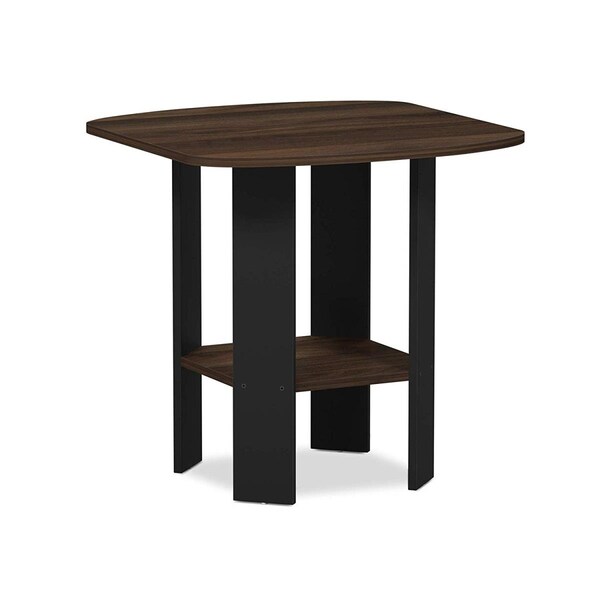 Furinno Simple Design End & Side Table Columbia Walnut & Black - 19.6 x 20 x 20 in. - 11180CWN