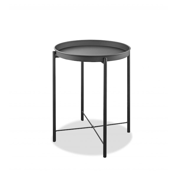 Gfancy Fixtures 17 x 17 x 21 in. Powder Aluminum Side Table - GF3658085