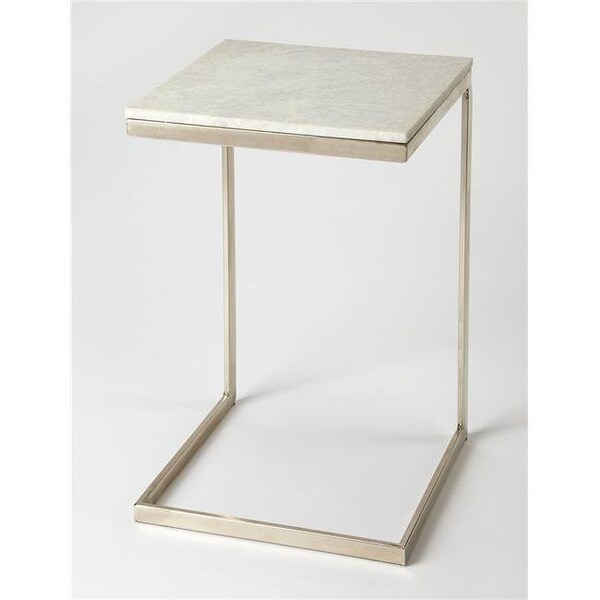 Butler Specialty Company Butler Specialty 9349220 Lawler Metal & Marble End Table; Nickel - 9349220