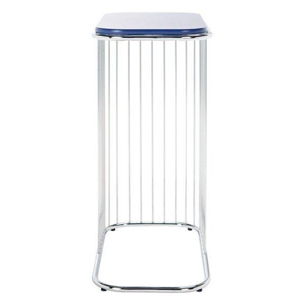 Safavieh Stafford Side Table Blue Wood Top & Chrome Iron Body - ACC8005C
