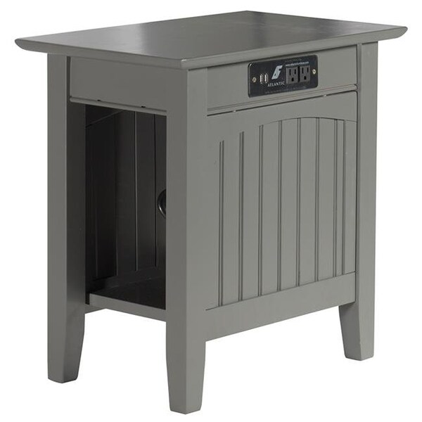 Atlantic Furniture Atlantic Furniture AH13319 Nantucket Chair Side Table with Charger; Grey - AH13319