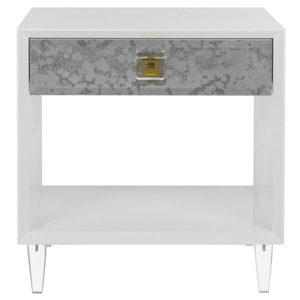 Safavieh Arcelia Acrylic Eglomise Side Table, White - SFV3543A