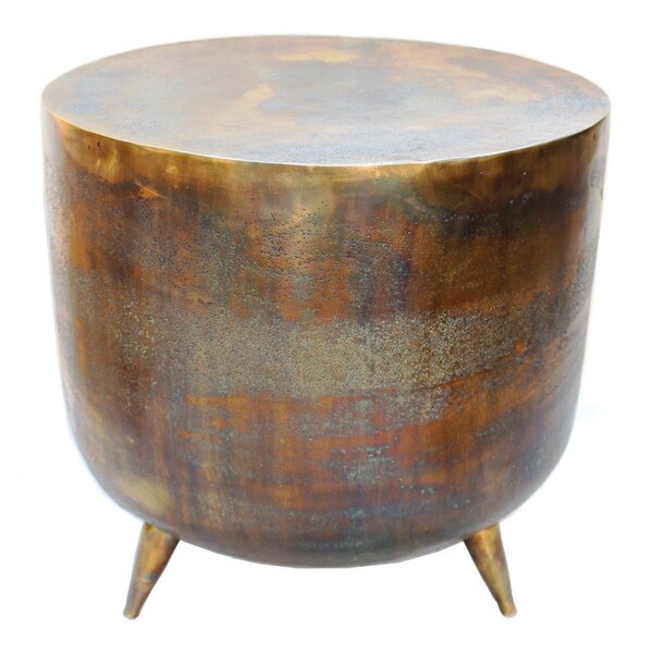 Moes Home Collection 18 x 19 x 19 in. Kettel Accent Table - Brass - QK-1001-43