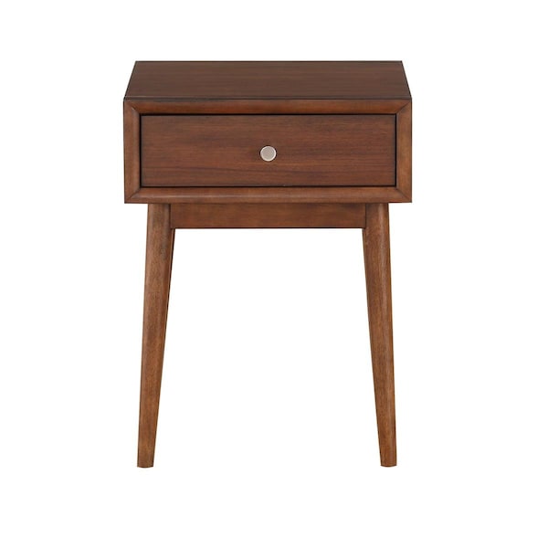 Home Elegance 24.25 x 15 x 18 in. Frolic End Table with Functional Drawer - Brown - 3590-04