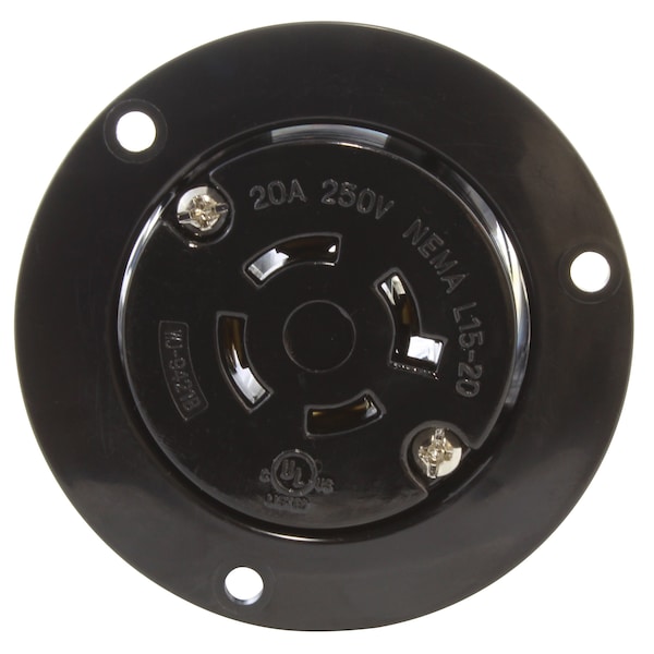 Ac Works Salida con brida UL y C-UL listada de 3 fases 20A 250V L15-20R